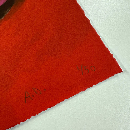 Red Composition with Violin