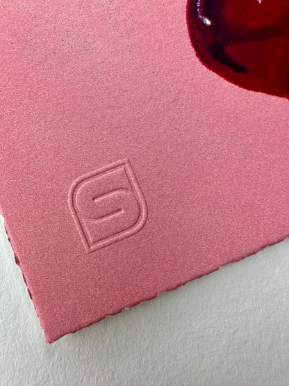 Pink Composition with Cherry Pie