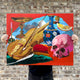 Red Composition with Violin